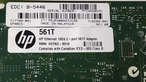 HP 716589-001 717708-001 561T 10GB Dual Port Ethernet Adapter Full Height - Image 4