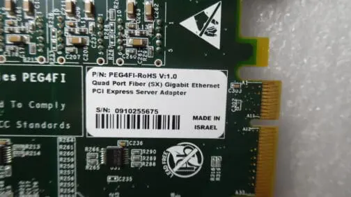 Silicom PEG4FI Quad Port Fiber (SX) Gigabit Ethernet PCI Express Server Adapter - Image 3