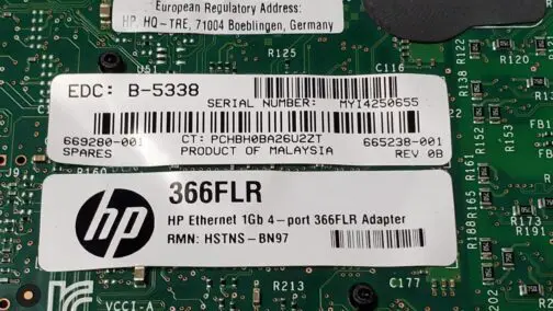 HP 366FLR 669280-001 665238-001 1GB Quad Port Ethernet Adapter - Image 4