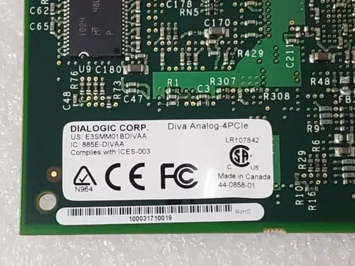 Dialogic 4-Port Board 30-0139-02 Diva Analog-4PCIe - Image 4