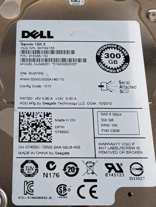 LOT OF 2 Dell 745GC 300GB 6Gbps 2.5" SAS Hard Drive ST9300605SS - Image 2