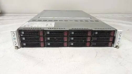 Supermicro 2U CSE-827B 4x Node X10DRT-B+ 8x E5-2680 v4 1TB Ram 12x Trays