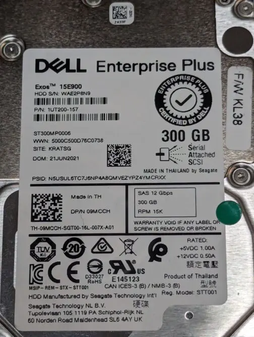 LOT OF 2 Dell 300GB 9MCCH 12gb/s 2.5" SAS Enterprise Server HDD ST300MP0006 - Image 2