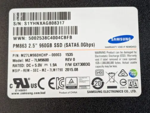 Samsung 960GB 2.5" SATA 6Gb/s MZ-7LM9600 Solid State Drive MZ7LM960HCHP-0003 - Image 2