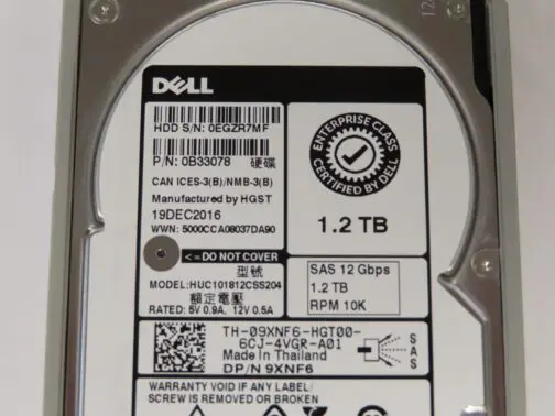 Dell 1.2TB 10K 2.5" 12Gb/s SAS Server Hard Drive with Tray 9XNF6 - Image 2