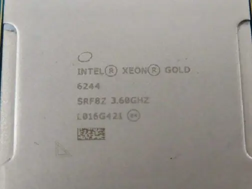 Matched Pair _ Intel Xeon Gold 6244 3.6GHz 24.75MB 8-Core LGA 3647 CPU __ SRF8Z - Image 2