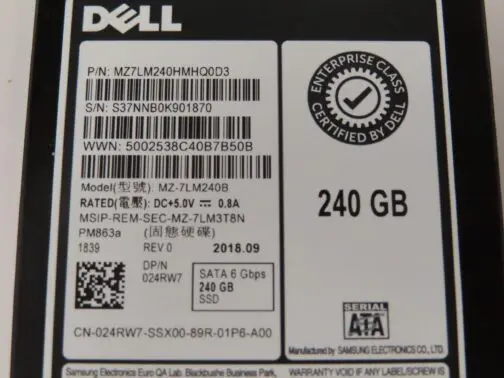 Dell 24RW7 240GB 6G 2.5" SATA SSD Drive Samsung MZ-7LM240B - Image 2