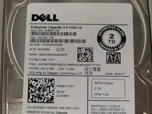 Dell 2TB 7.2K 2.5" 6Gb/s SATA Enterprise Hard Drive No Tray CK3MN - Image 2