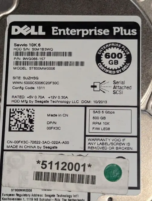 LOT OF 2 Dell 0FK3C 600GB 10K 2.5" SAS 6Gb/s Server Hard Drive ST600MM0006 - Image 2