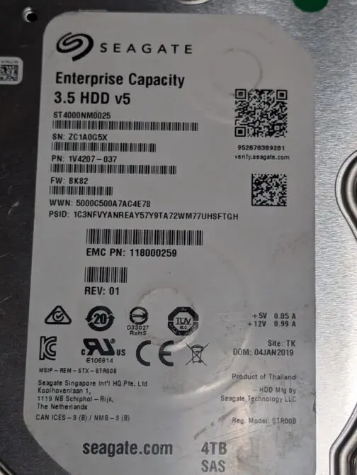 Seagate 4TB SAS 12Gb/s Hard Drive 1V4207-037 ST4000NM0025 EMC 118000259 - Image 2