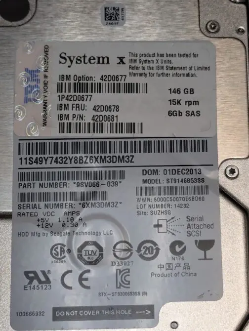 LOT OF 2 IBM 42D0678 146GB 15K 6gb/s 2.5" SAS Server Hard Drive ST9146852SS - Image 2