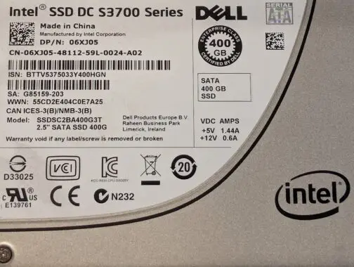 Dell Intel 400GB 6XJ05 2.5" SATA 6Gb/s SSD DC S3700 Series with Dell tray - Image 2