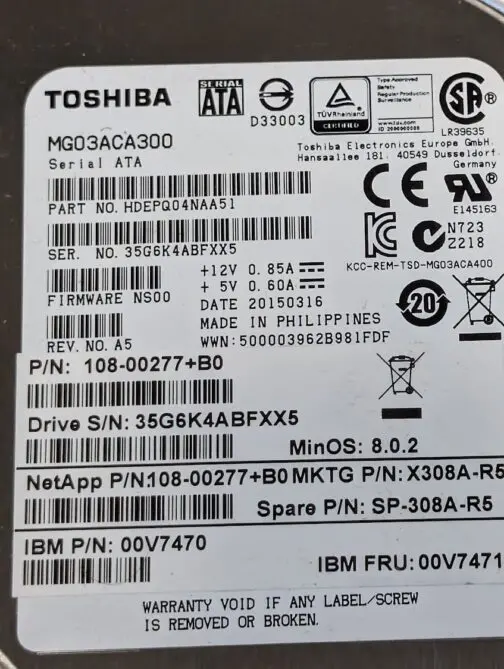 Toshiba 3TB SATA 3.5" 6Gb/s Hard Disk Drive MG03ACA300 - Image 2