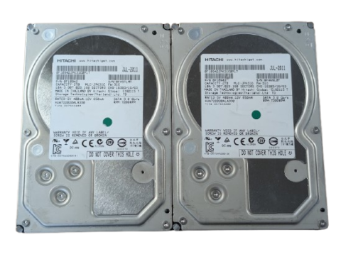 LOT OF 2 Hitachi 2TB SATA 3.5" 3Gb/s Hard Drive 0F10942 HUA722020ALA330