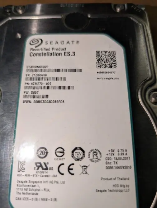 LOT OF 2 Seagate 4TB 9ZM270-007 SAS Server 3.5" Hard Drive ST4000NM0023 - Image 2