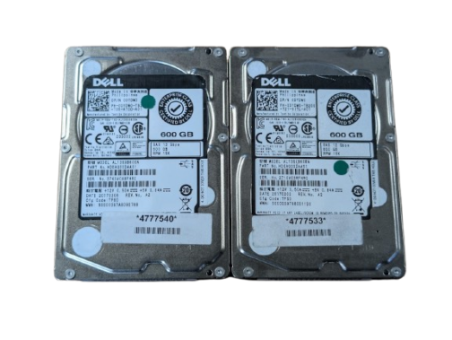 LOT OF 2 Dell 600GB DYDW0 15K SAS 2.5" 12 Gb/s Enterprise HDD AL13SXB60EN