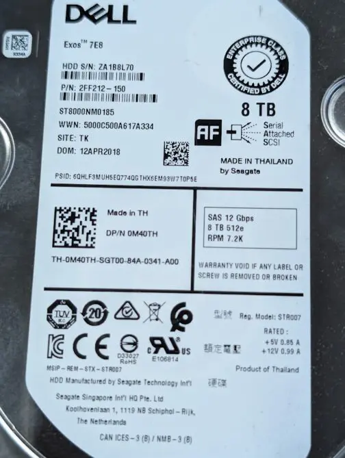 Dell 8TB M40TH 12Gb/s 512e 3.5" Server Enterprise Hard Drive ST8000NM0185 - Image 2