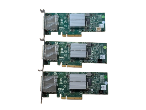 LOT OF 3 Dell 3DDJT SAS 6Gbps PCI-E X8 SAS SFF-8088 Dual Port HBA