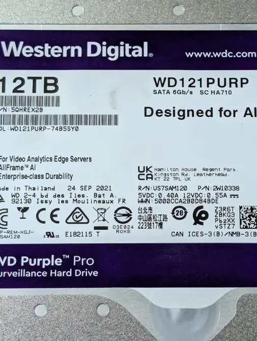 Western Digital 12TB WD121PURP WD Purple PRO 3.5" SATA 6gb/s Hard Disk Drive - Image 2