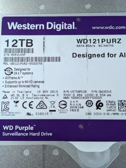 Western Digital 12TB WD Purple 3.5" SATA Surveillance Hard Drive WD121PURZ - Image 2