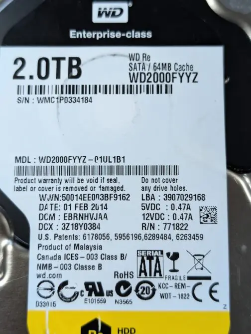 Western Digital 2TB WD2000FYYZ SATA 6Gb/s 3.5" Enterprise Hard Drive - Image 2