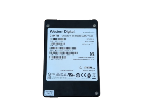 Western Digital 3.84TB PCIe NVMe Gen3 x4 U.2 2.5" SSD WUS4BB038D7P3E3