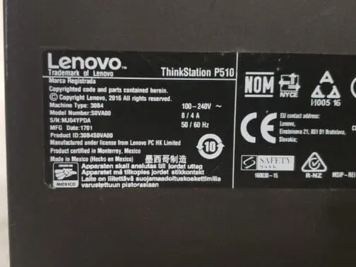 Lenovo ThinkStation P510 Workstation Xeon E5-1630 V4 3.60GHz 32GB RAM 480GB SSD - Image 4