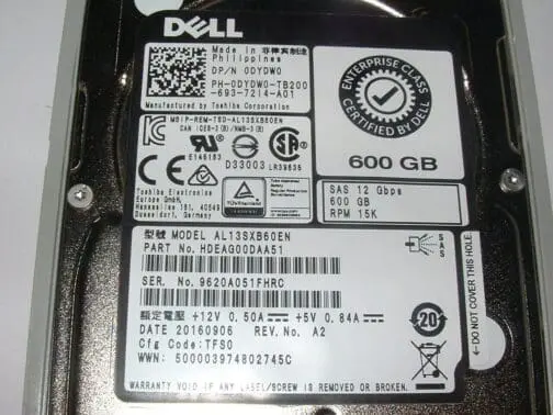 Dell DYDW0 600GB 15K 12G 2.5" SAS Hard Drive with Tray For R620 R710 R720 R720XD - Image 2