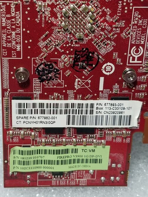 HP AMD ATI FirePro V3900 1GB DDR3 Video Card PCI-E 677893-003 707251-001 - Image 3