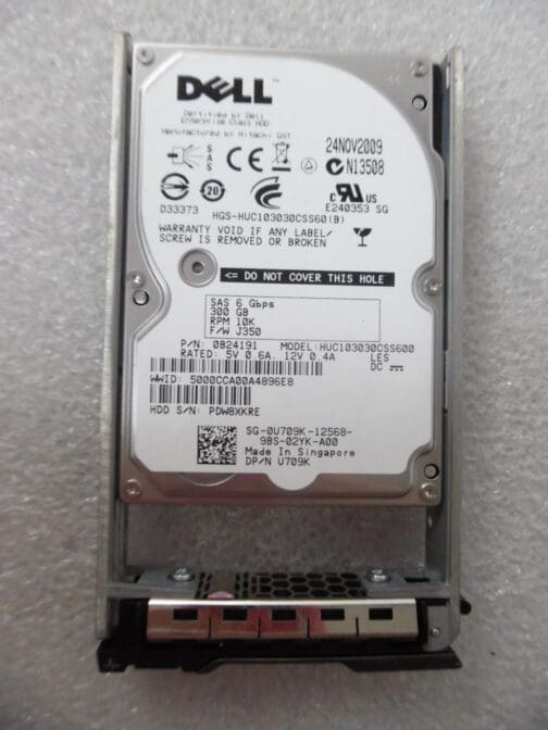 Dell HUC103030CSS60 // U709K 2.5" 300GB 10K SAS Server Hard Drive With Tray