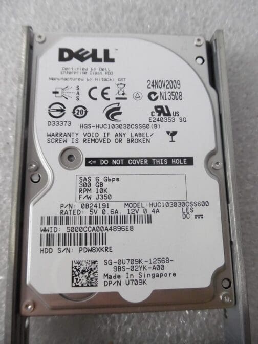 Dell HUC103030CSS60 // U709K 2.5" 300GB 10K SAS Server Hard Drive With Tray - Image 3