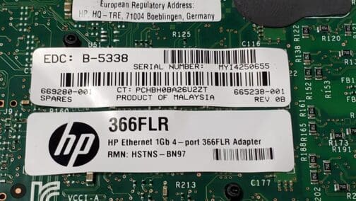 HP 366FLR 669280-001 665238-001 1GB Quad Port Ethernet Adapter - Image 4