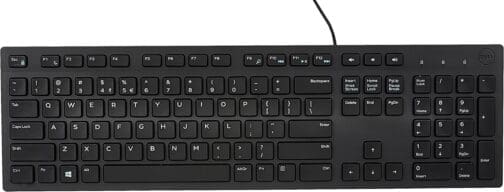 Lot of 2 Dell KB216 Slim Black USB Wired Desktop Keyboard Standard 104 Key