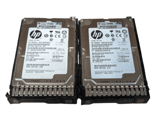 LOT OF 2 HP 146GB 15K SAS 2.5" Hard Drive 627114-001 EH0146FBQDC w/G8 Tray