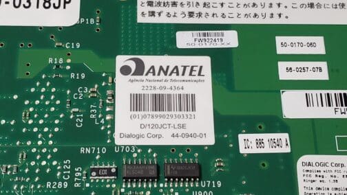 Dialogic / Anatel D/120JCT-LSE 6 Port Analog Fax Card 44-0940-01 / 2228-09-4364 - Image 4