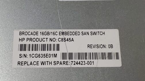 HP C8S45A Brocade 12 Port 16GB SAN Switch 724423-001 - Image 4