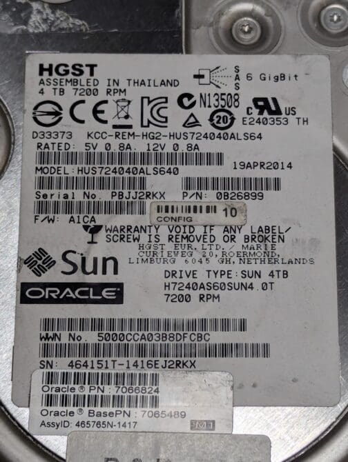 HGST 4TB 0B26899 3.5" SAS 6Gb/s Server Hard Disk Drive HUS724040ALS640 - Image 2