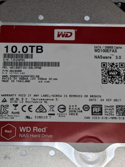 Western Digital 10TB 3.5" SATA 6Gb/s RED WD100EFAX Hard Disk Drive - Image 2