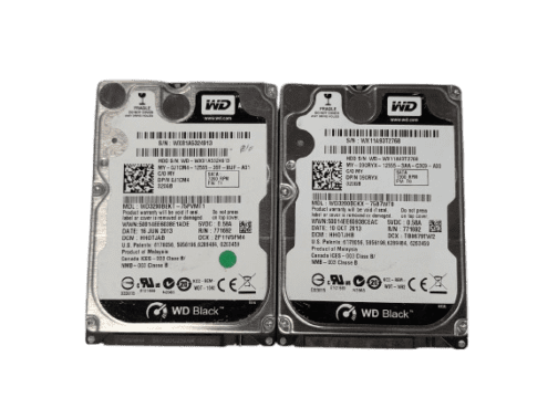 LOT OF 2 Western Digital Black / Dell 320GB J1CM4 SATA 3Gb/s Laptop Hard Drive