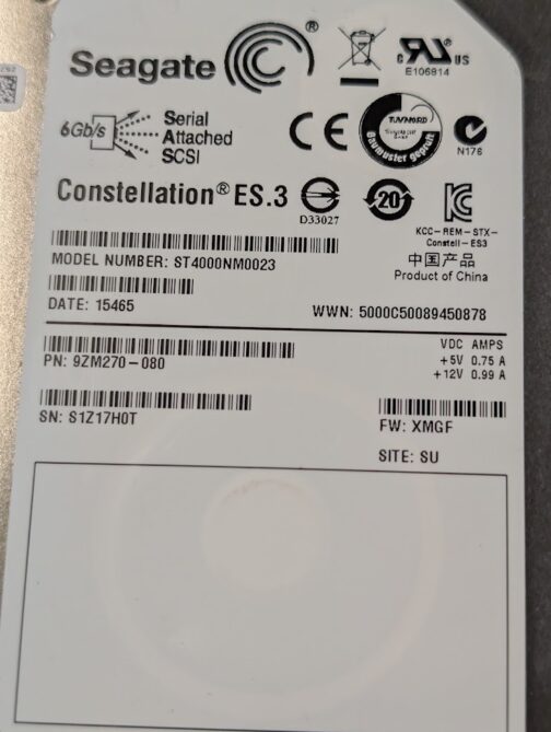 LOT OF 2 Seagate 4TB Constellation ES.3 SAS 3.5" 6Gbps ST4000NM0023 9ZM270-080 - Image 2