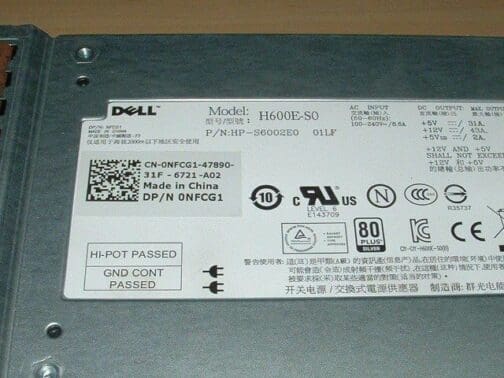 Dell Powervault MD12 MD32 MD36 Series 600w Power Supply __ NFCG1 - Image 3