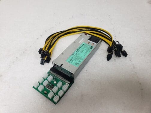 HP 1200W ETH ASICS Bitcoin Crypto Mining Power Supply w/ Breakout Board / Cables