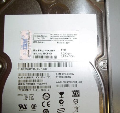 IBM / Seagate ST31000340NS, 9CA158-176 1TB 7.2K SATA 3.5" - Image 3