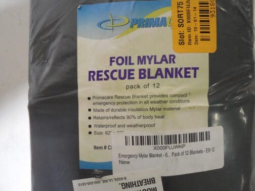 PrimaCare Foil Mylar Rescue Blanket (1 Pack Of 12) - Image 5