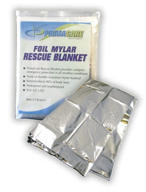 PrimaCare Foil Mylar Rescue Blanket (1 Pack Of 12)